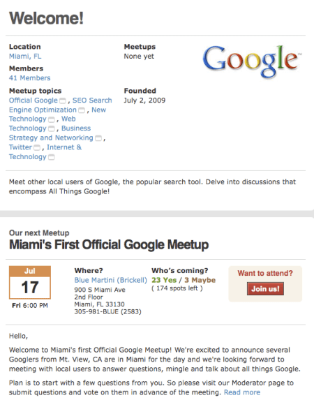 Miami's First Official Google Meetup