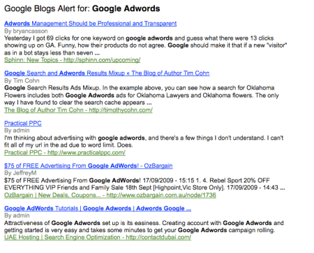 Google Blog Alerts