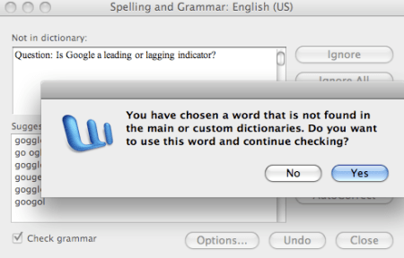 Google not in Microsoft Spell Check Dictionary