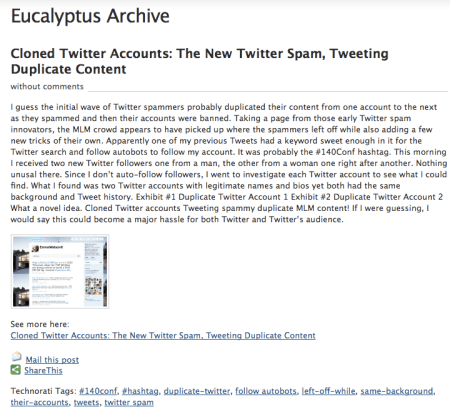 Eucalyptus Archive Content Theft Eucalyptus Archive Content Theft