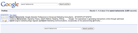 Search Behaviorist Google Profile