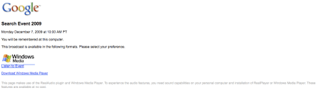 Google Search Event Via Windows Media
