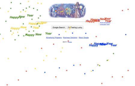 Google Happy New Year 2010 Fireworks