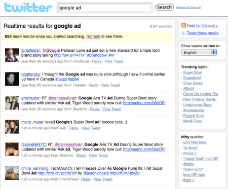 Google Ad Twitter Search