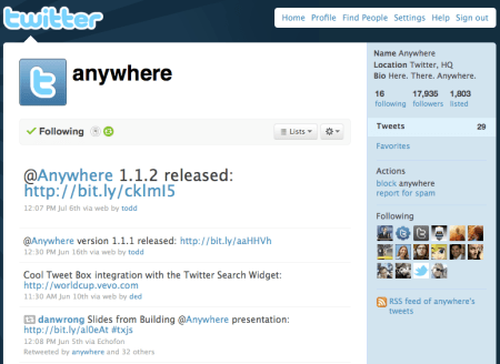 Twitter Anywhere