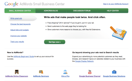 Adwords Small Business Center