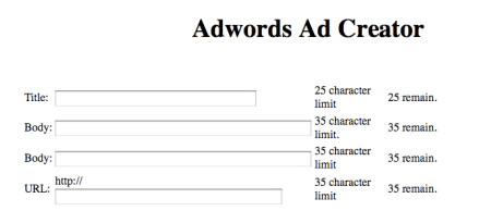 AdWords Product Marketing Challenge