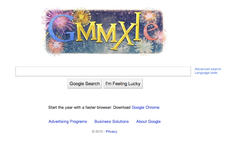 Google 2011 Happy New Year Doodle