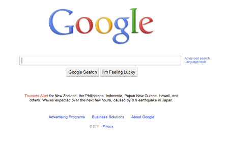 Google Tsunami Warning